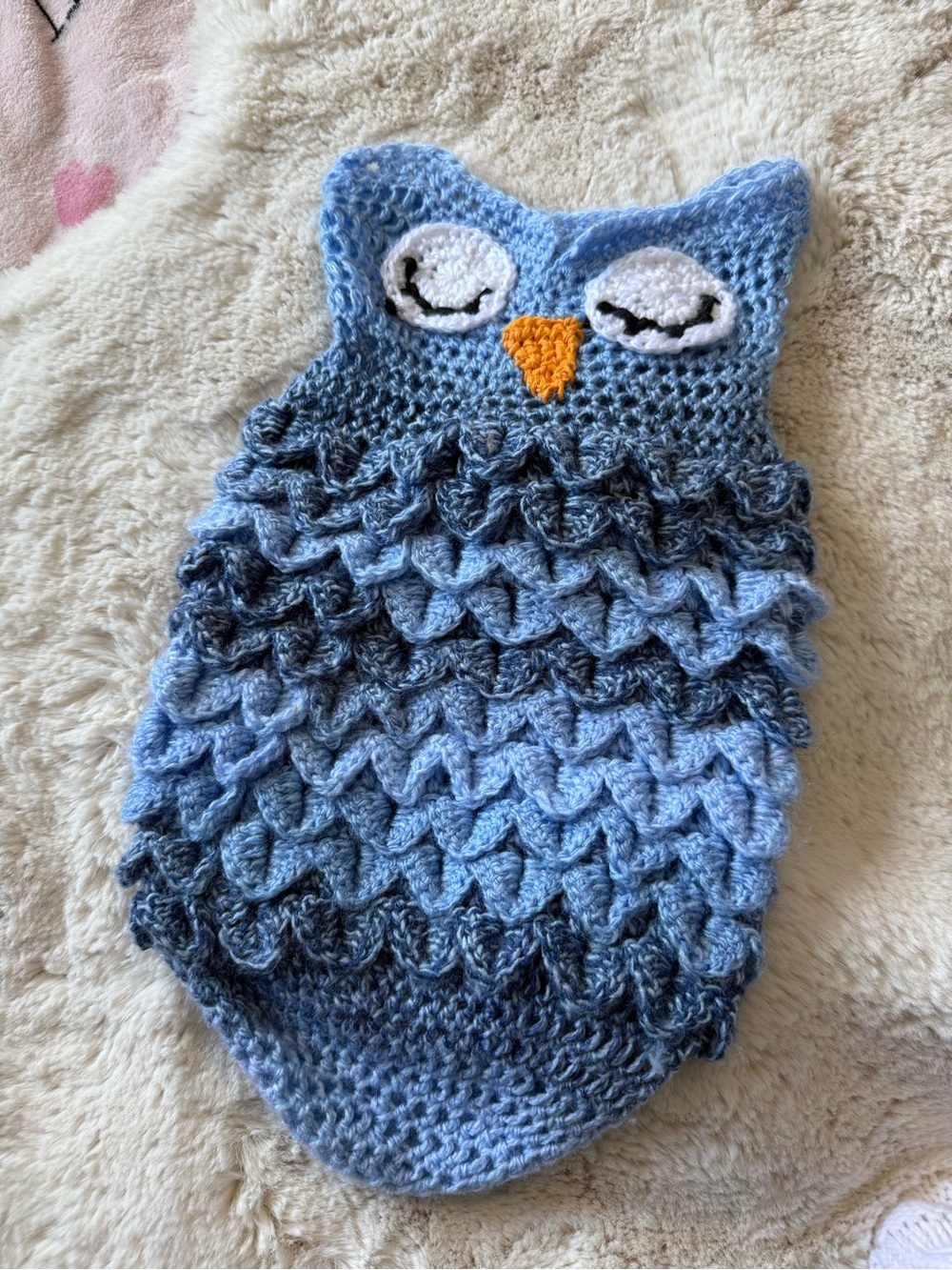 Blue Owl Knit Baby One-Piece
